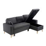 Paris Prix Canapé D'Angle Réversible Convertible "Koli" 227cm Gris Foncé