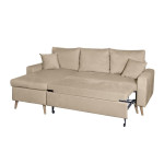 Paris Prix Canapé D'Angle Réversible Convertible "Koli" 227cm Grège