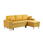 Paris Prix Canapé D'Angle Réversible Convertible "Koli" 227cm Jaune