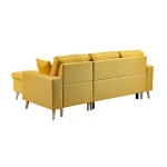 Paris Prix Canapé D'Angle Réversible Convertible "Koli" 227cm Jaune