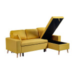 Paris Prix Canapé D'Angle Réversible Convertible "Koli" 227cm Jaune