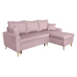 Paris Prix Canapé D'Angle Réversible Convertible "Koli" 227cm Vieux Rose
