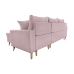 Paris Prix Canapé D'Angle Réversible Convertible "Koli" 227cm Vieux Rose