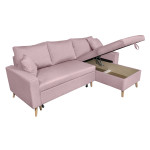 Paris Prix Canapé D'Angle Réversible Convertible "Koli" 227cm Vieux Rose