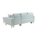 Paris Prix Canapé D'Angle Réversible Convertible "Koli" 229cm Bleu Clair