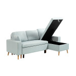 Paris Prix Canapé D'Angle Réversible Convertible "Koli" 229cm Bleu Clair