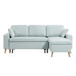 paris prix Canapé d'Angle Réversible Convertible "Koli" 229cm Bleu Clair