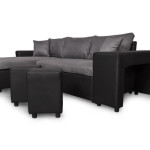 Paris Prix Canapé D'Angle Réversible Convertible Niche à Droite "Kraky" 241cm Gris & Noir