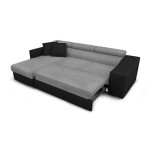 Paris Prix Canapé D'Angle Réversible Convertible Niche à Droite "Bobi" 264cm Gris & Noir