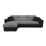 paris prix Canapé d'Angle Réversible Convertible Niche à Droite "Bobi" 264cm Gris & Noir
