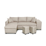 Paris Prix Canapé D'Angle Réversible Convertible Niche à Droite "Kraky IV" 241cm Beige