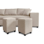 Paris Prix Canapé D'Angle Réversible Convertible Niche à Droite "Kraky IV" 241cm Beige