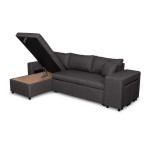 Paris Prix Canapé D'Angle Réversible Convertible Niche à Droite "Kraky" 241cm Gris Foncé