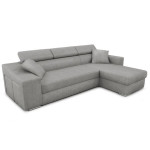 Paris Prix Canapé D'Angle Réversible Convertible Niche à Droite "Bobi" 264cm Gris