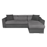 Paris Prix Canapé D'Angle Réversible Convertible Niche à Droite "Bobi" 264cm Gris