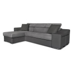 Paris Prix Canapé D'Angle Réversible Convertible Niche à Droite "Bobi" 264cm Gris