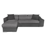 paris prix Canapé d'Angle Réversible Convertible Niche à Droite "Bobi" 264cm Gris
