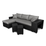 Paris Prix Canapé D'Angle Réversible Convertible Niche à Droite "Kraky II" 241cm Gris