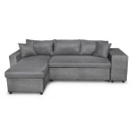 Paris Prix Canapé D'Angle Réversible Convertible Niche à Droite "Kraky III" 241cm Gris