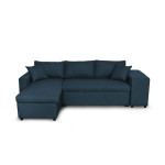 Paris Prix Canapé D'Angle Réversible Convertible Niche à Droite "Kraky IV" 241cm Bleu Pétrole