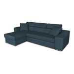 Paris Prix Canapé D'Angle Réversible Convertible Niche à Droite "Bobi" 264cm Bleu Pétrole
