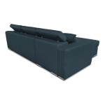 Paris Prix Canapé D'Angle Réversible Convertible Niche à Droite "Bobi" 264cm Bleu Pétrole