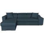 paris prix Canapé d'Angle Réversible Convertible Niche à Droite "Bobi" 264cm Bleu Pétrole
