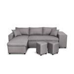 paris prix Canapé d'Angle Réversible Convertible Niche à Droite "Kraky" 241cm Gris