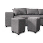 Paris Prix Canapé D'Angle Réversible Convertible Niche à Gauche "Kraky" 241cm Gris