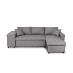 Paris Prix Canapé D'Angle Réversible Convertible Niche à Gauche "Kraky" 241cm Gris