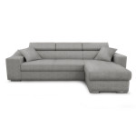 paris prix Canapé d'Angle Réversible Convertible Niche à Gauche "Bobi" 264cm Gris