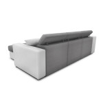 Paris Prix Canapé D'Angle Réversible Convertible Niche à Gauche "Bobi" 264cm Gris & Blanc