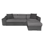 Paris Prix Canapé D'Angle Réversible Convertible Niche à Gauche "Bobi" 264cm Gris