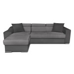 paris prix Canapé d'Angle Réversible Convertible Niche à Gauche "Bobi" 264cm Gris