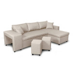 Paris Prix Canapé D'Angle Réversible Convertible Niche à Gauche "Kraky IV" 241cm Beige