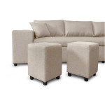 Paris Prix Canapé D'Angle Réversible Convertible Niche à Gauche "Kraky IV" 241cm Beige