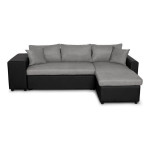 Paris Prix Canapé D'Angle Réversible Convertible Niche à Gauche "Kraky II" 241cm Gris & Noir