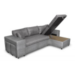 Paris Prix Canapé D'Angle Réversible Convertible Niche à Gauche "Kraky III" 241cm Gris