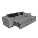 Paris Prix Canapé D'Angle Réversible Convertible Niche à Gauche "Kraky III" 241cm Gris