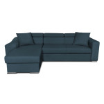 Paris Prix Canapé D'Angle Réversible Convertible Niche à Gauche "Bobi" 264cm Bleu Pétrole