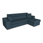 Paris Prix Canapé D'Angle Réversible Convertible Niche à Gauche "Bobi" 264cm Bleu Pétrole