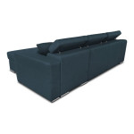 Paris Prix Canapé D'Angle Réversible Convertible Niche à Gauche "Bobi" 264cm Bleu Pétrole