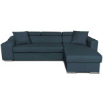 paris prix Canapé d'Angle Réversible Convertible Niche à Gauche "Bobi" 264cm Bleu Pétrole