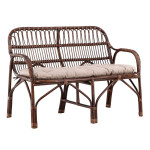 paris prix Canapé de Jardin 2 Places en Rotin "Nella" 129cm Noyer