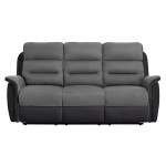 Paris Prix Canapé De Relaxation 3 Places "Kato" 191cm Gris & Noir