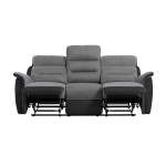 Paris Prix Canapé De Relaxation 3 Places "Kato" 191cm Gris & Noir