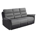 paris prix Canapé de Relaxation 3 Places "Kato" 191cm Gris & Noir