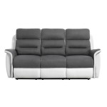 Paris Prix Canapé De Relaxation 3 Places Microfibre "Kato" 191cm Blanc & Gris