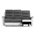 Paris Prix Canapé De Relaxation 3 Places Microfibre "Kato" 191cm Blanc & Gris