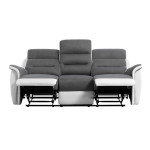 Paris Prix Canapé De Relaxation 3 Places Microfibre "Kato" 191cm Blanc & Gris